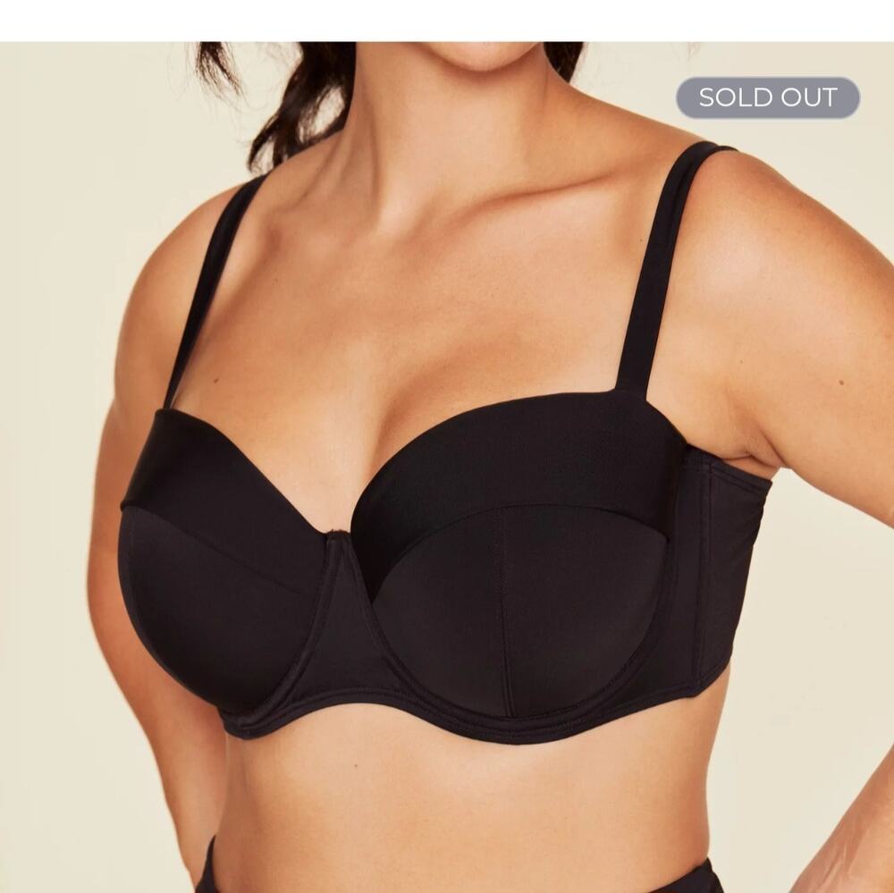 Adore Me Vivien Contour black bikini top NWT plus size 40H